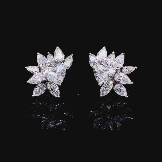 1 CT HEART WITH PEAR & MARQUISE EARRING (ARJS3875)