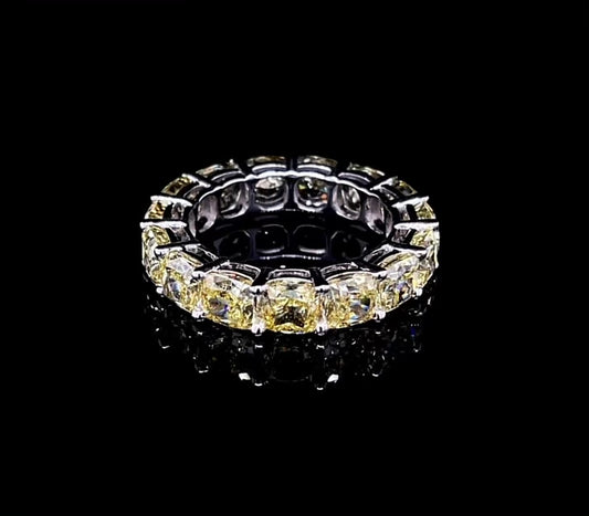 50PT CUSHION FANCY YELLOW DIAMOND ETERNITY BAND (CTA1325)