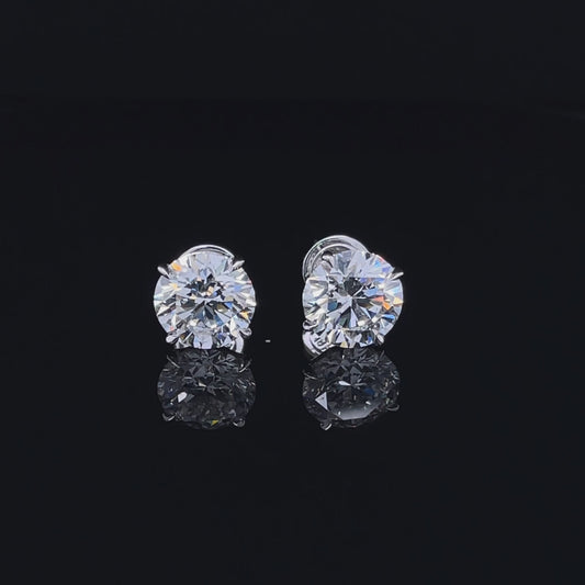 3CT Each Round Diamond Earring (LARJS3776)