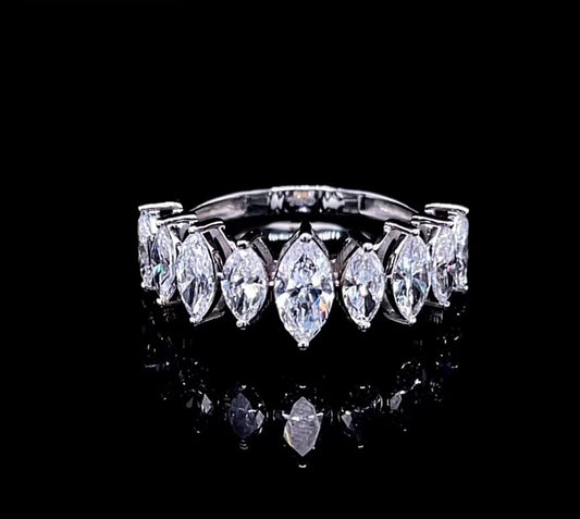 40PT MARQUISE GRADUATED HALF ETERNITY RING (LARJS3507)
