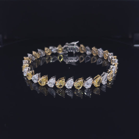 FANCY YELLOW PEAR DIAMOND BRACELET (ARJS3330)