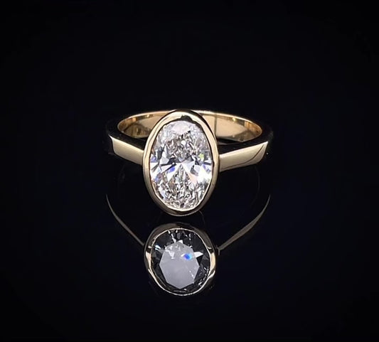 2CT OVAL BEZEL SETTING VERTICAL DIAMOND RING (LARJS3592)