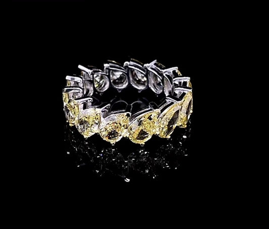 50PT PEAR FANCY YELLOW DIAMOND ETERNITY BAND (CTA1324)