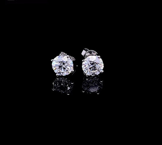 2CT EACH ROUND DIAMOND EARRING (ARJS3313)